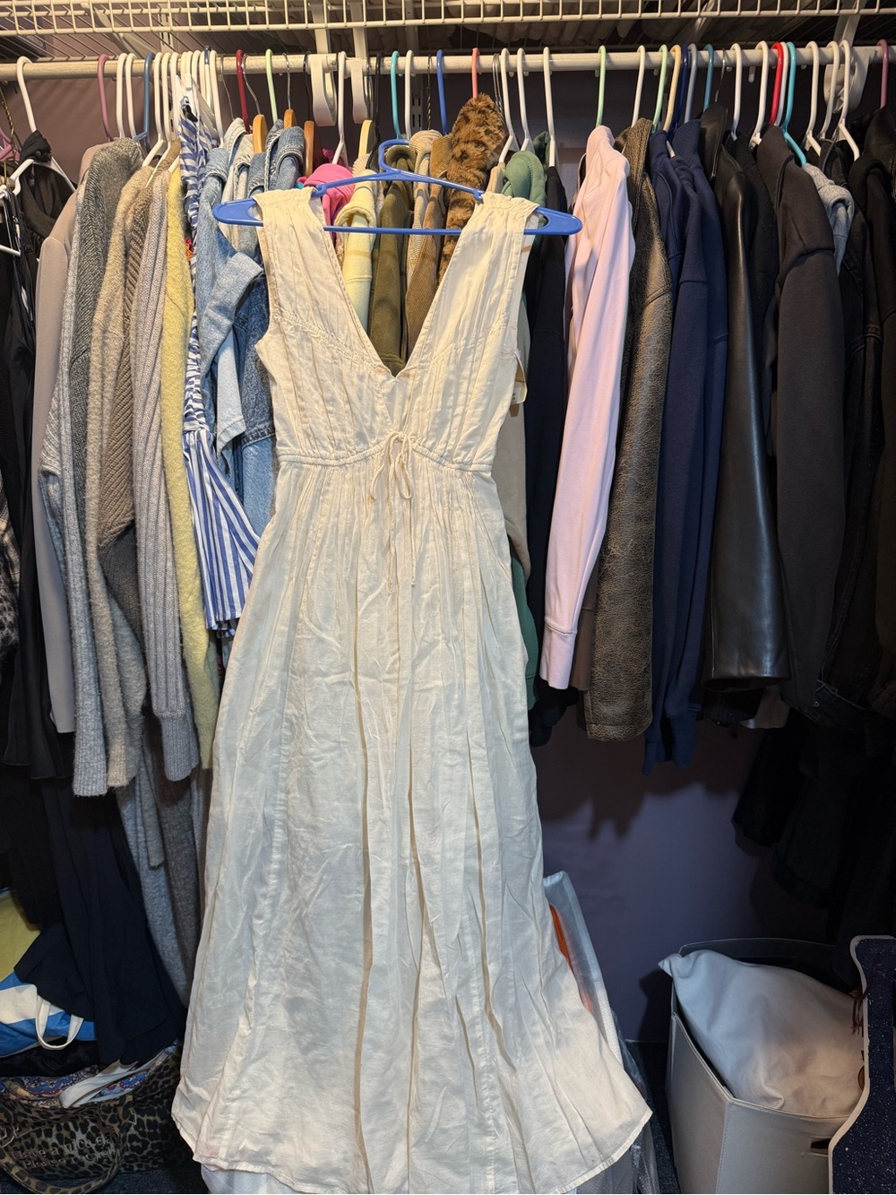 Abercrombie & Fitch Cream V-Neck Maxi Dress